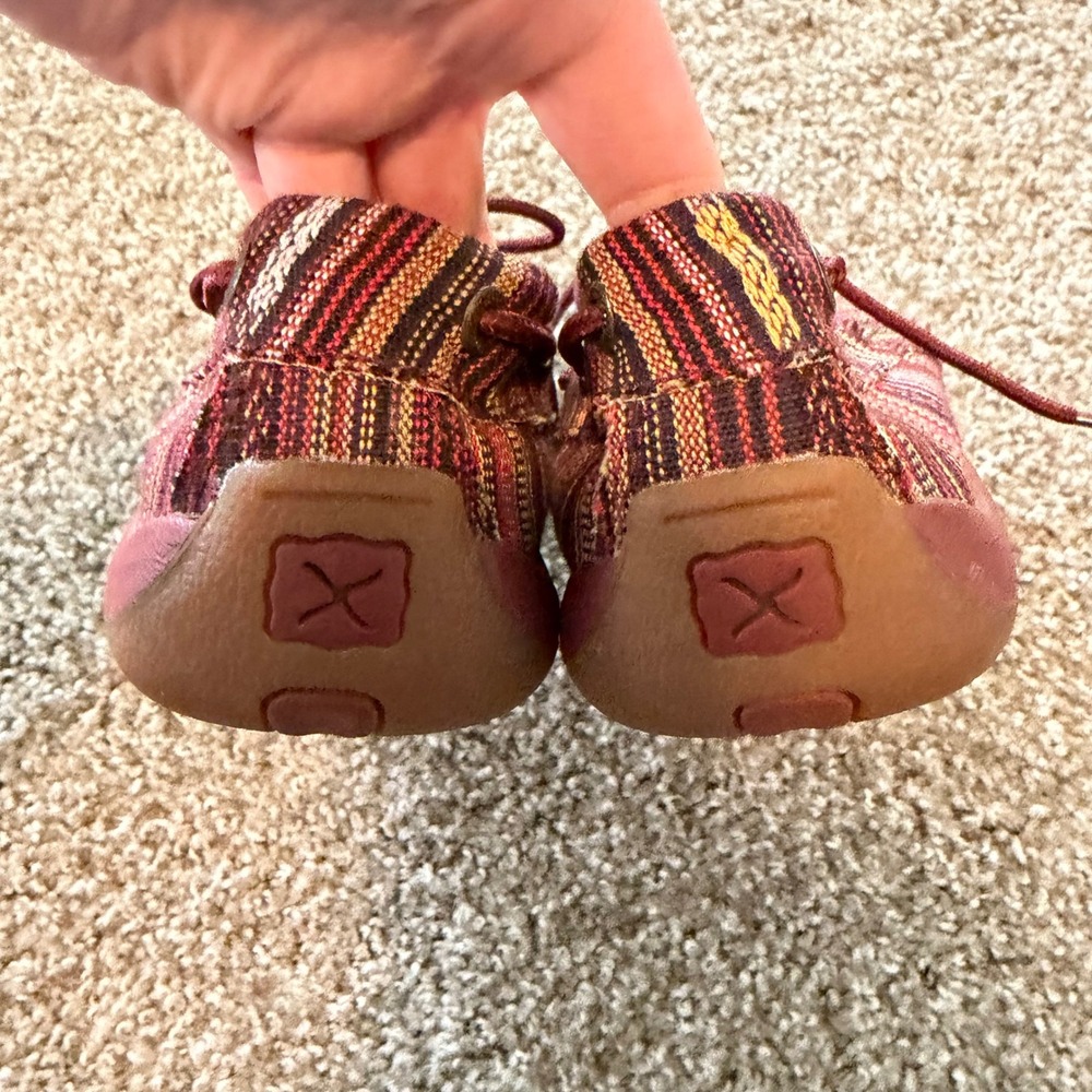 Women's Twisted X Driving Moccasins striped canvas pattern 6 red antibacterial - Picture 8 of 8
